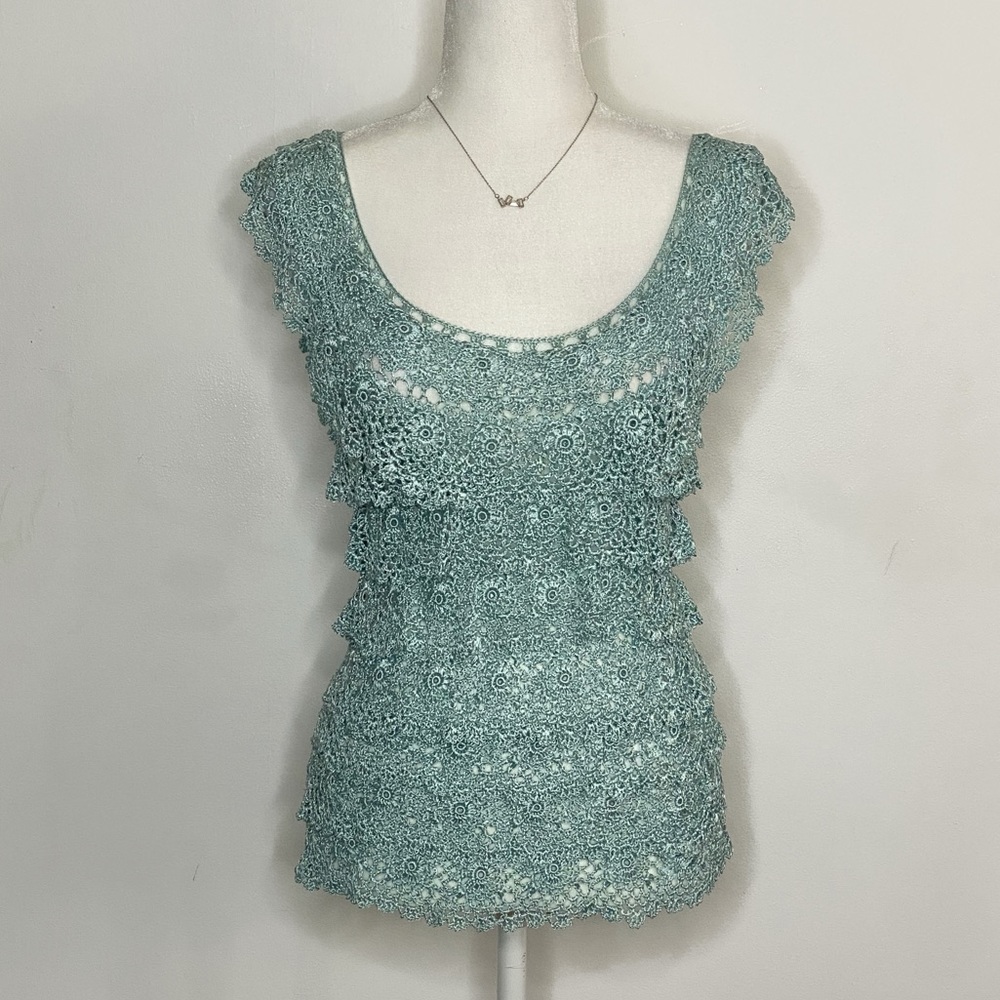 Banana Republic - Light Blue Tank Layered Ruffles